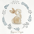 Lapin mignon au milieu des fleurs de P&acirc;ques